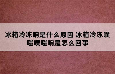 冰箱冷冻响是什么原因 冰箱冷冻噗嗤噗嗤响是怎么回事